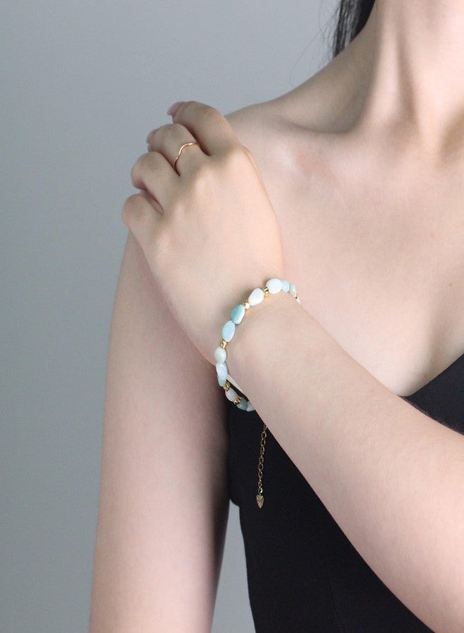 Tobestu Amazonite Beaded Bracelet with Pumpkin Spacer Beads - Boho Natural Stone Jewelry for Summer and Everyday Style YA5871 - Image 2